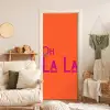 Oh la la - Oranje - Roze - Scheeflettertype deurposter klein -sfeer2