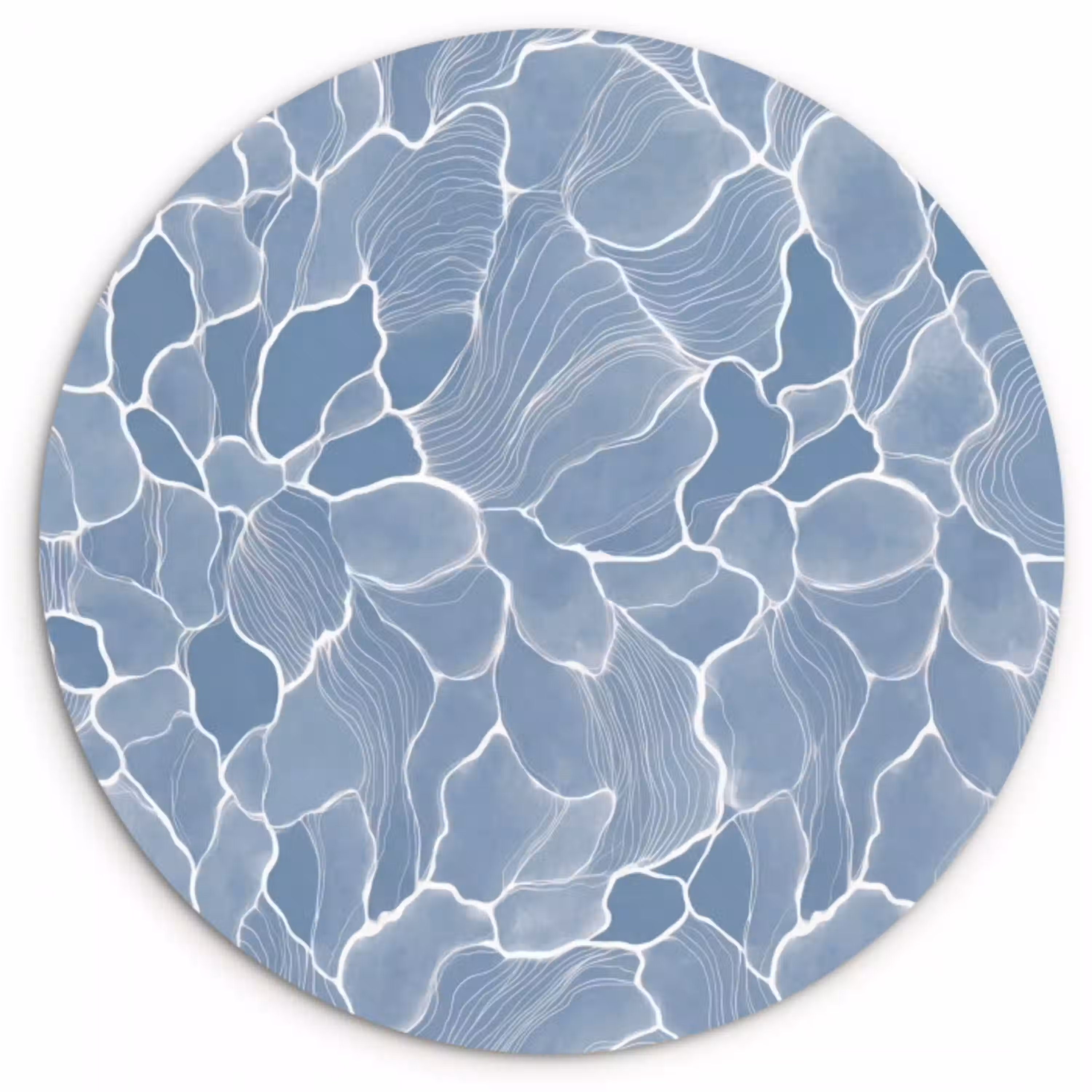 Abstract - Blauw - Bladeren Wandcirkel kunststof plaat 5mm dik klein -3d