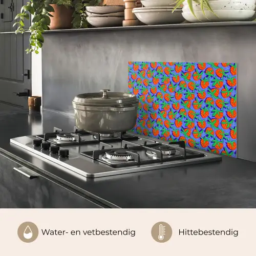 Aardbei - Rood - Blauw - Patroon keuken achterwand spatscherm klein 900 -usp_NL