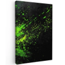 Gaming - Spetters - Groen - Chaotisch - Groen Tuinposter op houten frame 2 cm dik middel -3d
