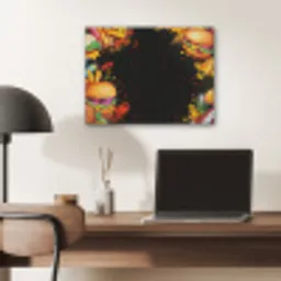 Fastfood - Graffiti - Hamburger - Eten - Modern PET vilt klein -sfeer5