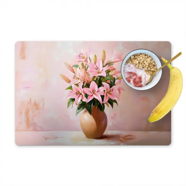 Vaas - Bloemen - Roze Placemat vinyl groot -zzzproduct_Kitchenyeah-website