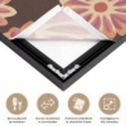 Bloemen - Patroon - Bruin Textielframe zwart klein 947 -USP_closeupNL