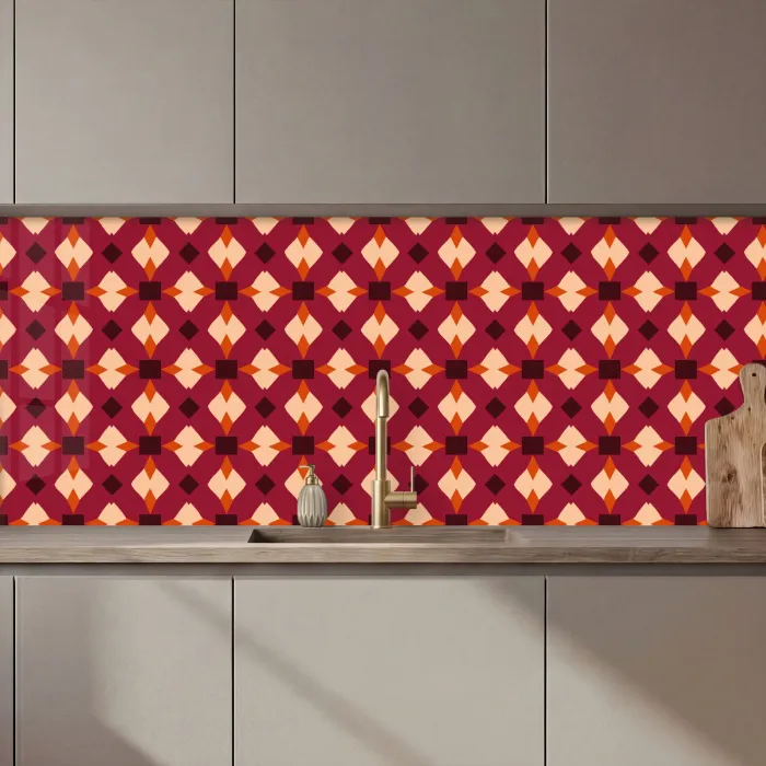 Retro - Patroon - Kleurrijk keuken achterwand 2 middel 871 zz_3dshopping