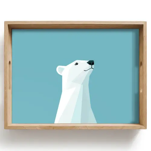 Ijsbeer - Lichtblauw - Minimalistisch Dienblad Rechthoek middel -z3d_shopping