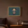 Vrouw - Vlinder - Bril - Blauw - Modern - Portret Light Box met batterij (Wandlamp) middel -sfeer4