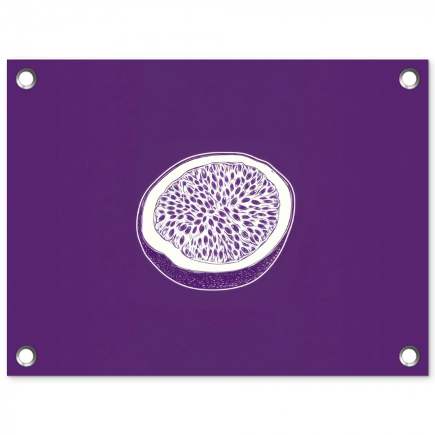 Passievrucht - Zaadjes - Paars - Minimalistisch tuinposter los doek klein -3d