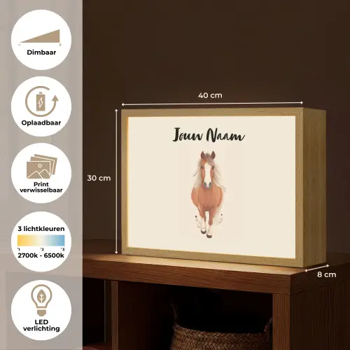 Paard - Galop - Bruin Light Box met batterij (Wandlamp kind) middel -USP_websiteoverzichtNL