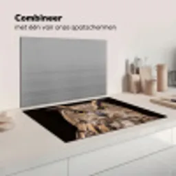 Oehoe - Uil - Portret - Bruin Inductie beschermer vinyl 3mm klein -wsfeer7_website
