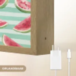 Watermeloen - Strepen - Groen Light Box met batterij (Wandlamp) middel 907 -USP_websiteoplaadbaarNL