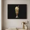Milkshake - Goud - Drinken - Zwart Textielframe zwart klein -sfeer2