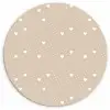 Beige - Wit - Hartjes - Patroon Wandcirkel plexiglas klein 852 -3d