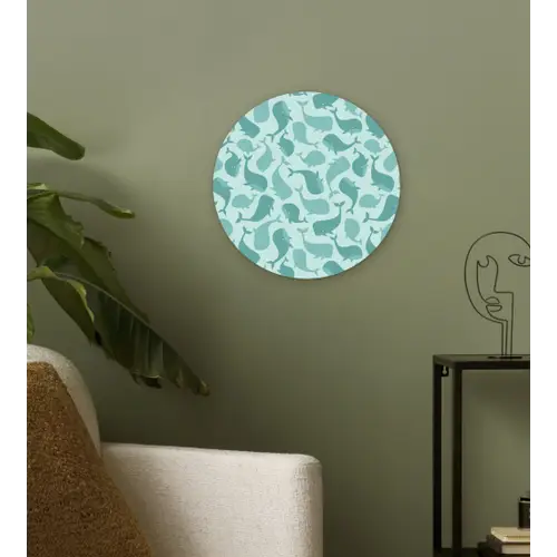 Zee - Dieren - Blauwe vinvis Wandcirkel kunststof plaat 5mm dik klein 188 -sfeer3