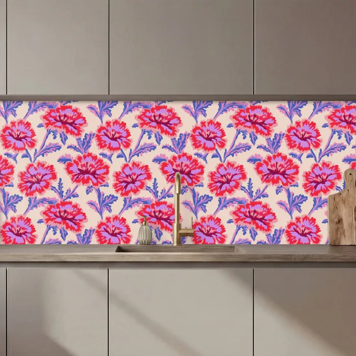 Bloemen - Patroon - Meerkleurig keuken achterwand 2 middel 871 zz_3dshopping