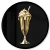 Milkshake - Goud - Drinken - Zwart Fotolijst rond zonder passe partout klein -3d