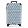 Blauw driehoeken patroon NBS - Handbagage koffer - Volwassenen Unisex middel -productfoto_recht