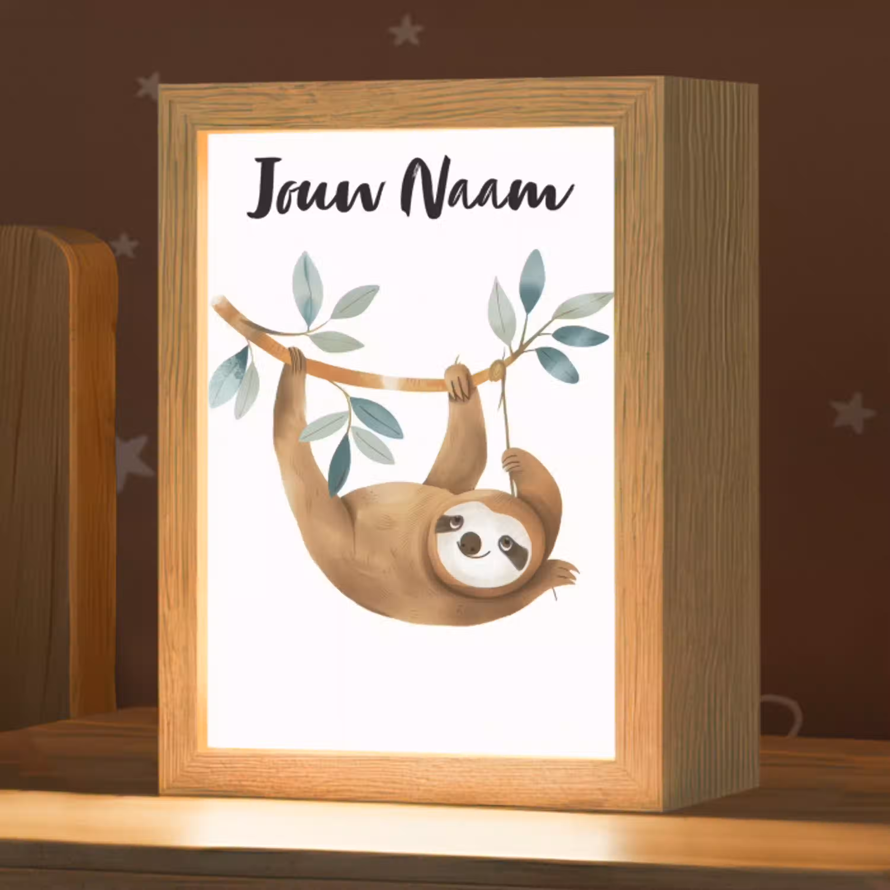 Luiaard - Dier - Jungle dieren Light Box met kabel (Kinderlampje) klein -zzz_3d_website