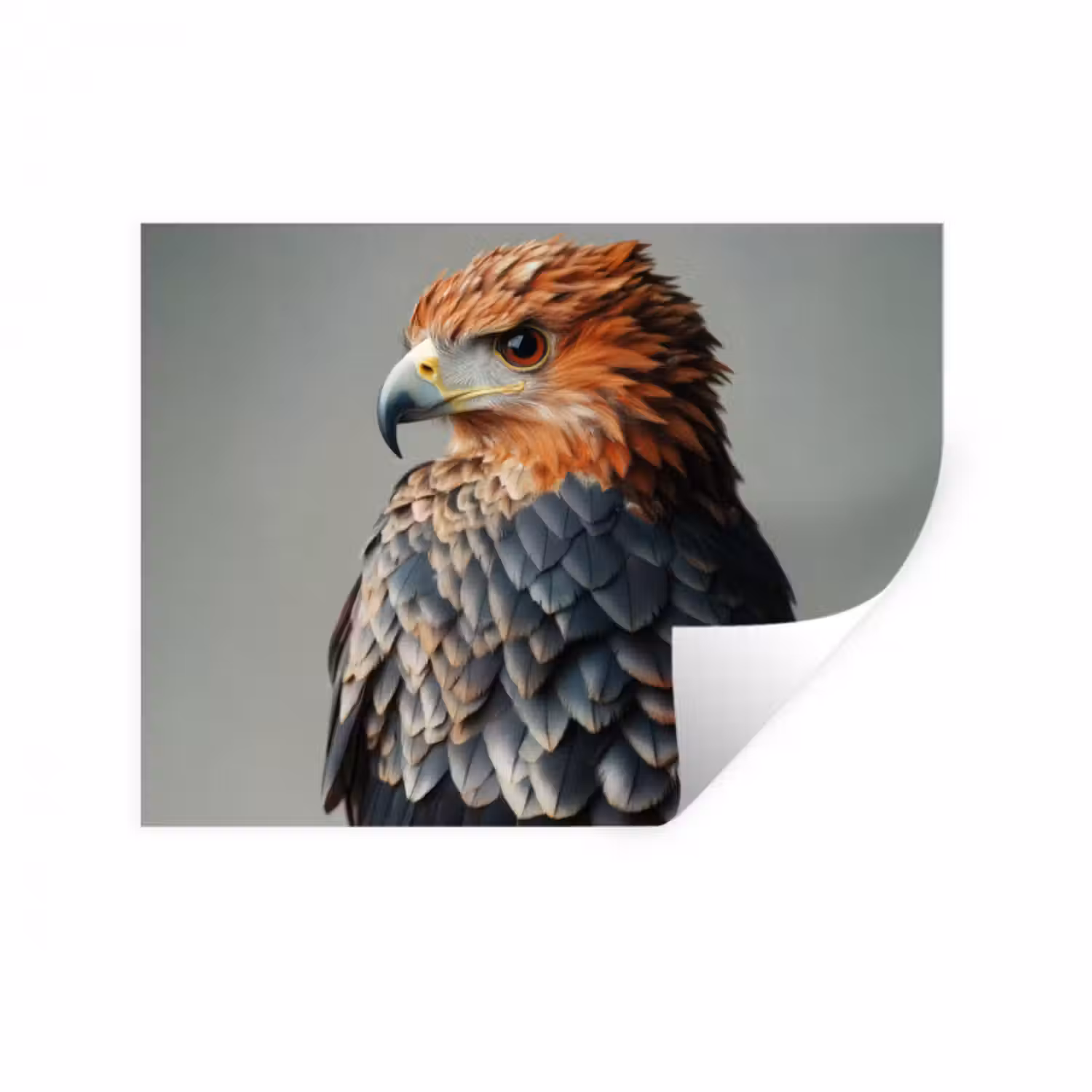 Wandtattoo – Vogel - Realistisch - Federn - Braun