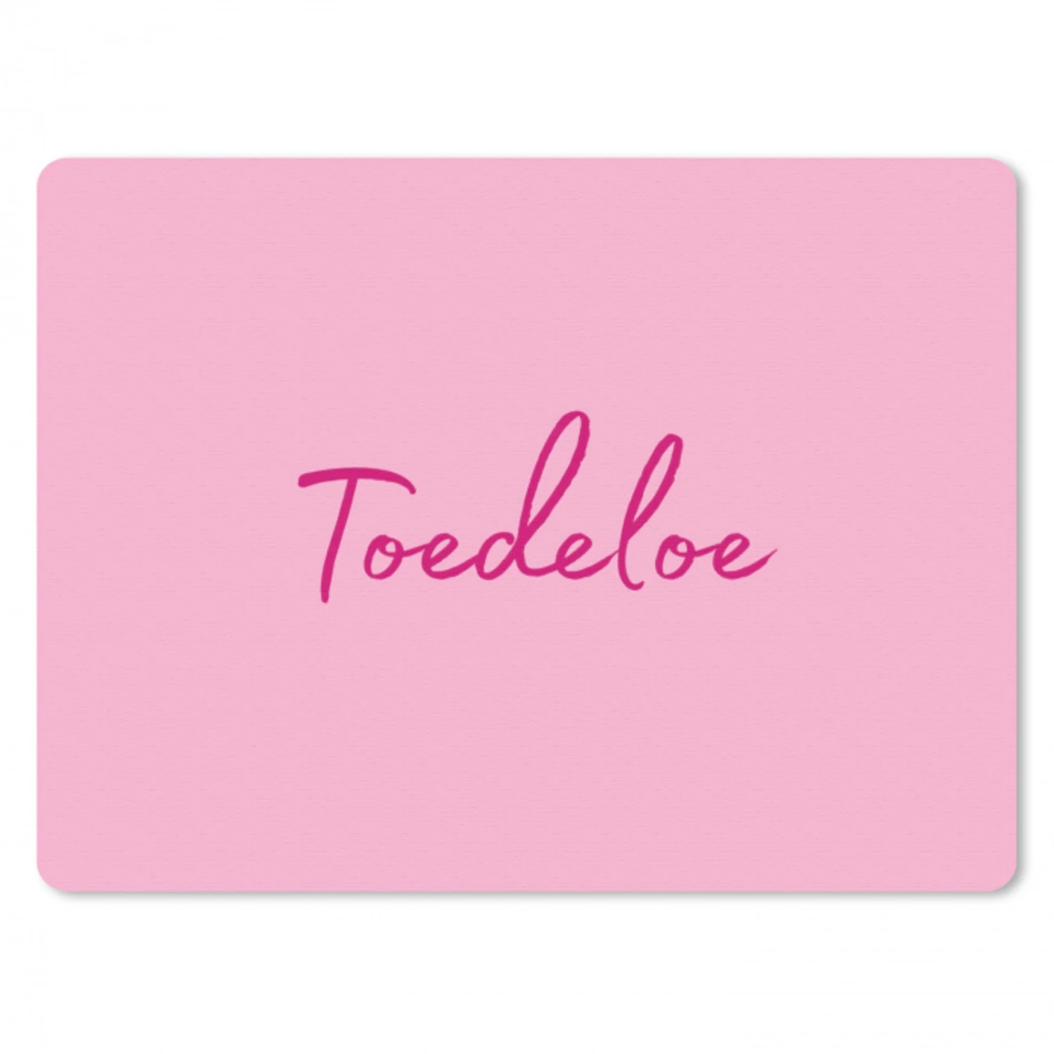 Toedeloe - Roze - Minimalistisch muismat rubber klein -3d