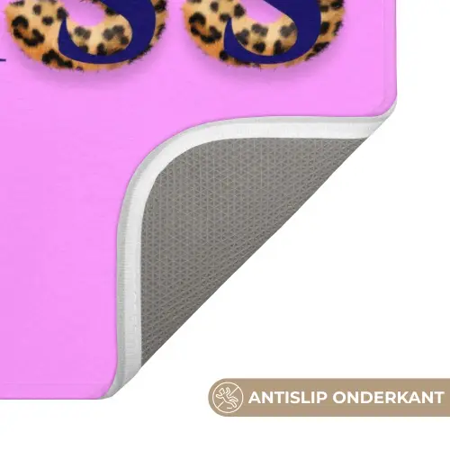 Felroze - Badass - Panterprint - Schaduw Badmat klein -USP_AntislipNL