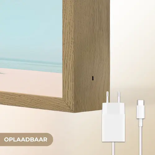 Palmboom - Strandhuis - Roze Light Box met batterij (Wandlamp) middel -USP_websiteoplaadbaarNL