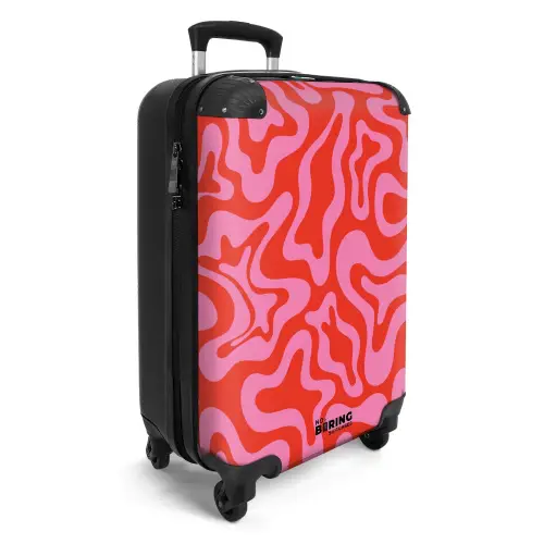 Abstract - Organisch Roze/Rood NBS - Handbagage koffer - Kinderen Unisex middel -productfoto_3d