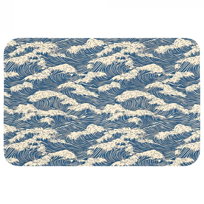 Golven - Klassiek - Blauw Badmat klein 997 -3d