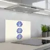 Schelpen - Blauw - Patroon keuken achterwand spatscherm klein -3d_schuin