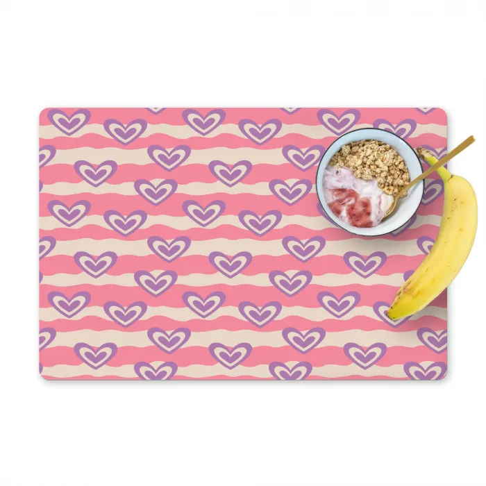 Golven - Patroon - Hartjes - Retro Placemat vinyl groot 368 -zzzproduct_Kitchenyeah-website