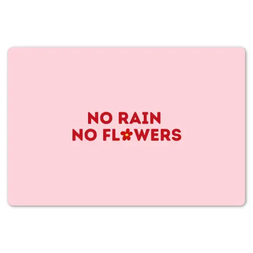 No rain no flowers - Minimalistisch - Roze - Bloem Placemat vinyl groot -zzsfeer1_Kitchenyeah-website