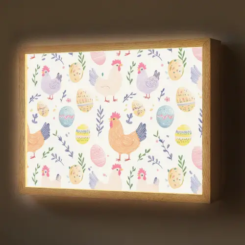 Patroon - Kip - Paaseieren Light Box met batterij (Wandlamp) middel -z3d_website