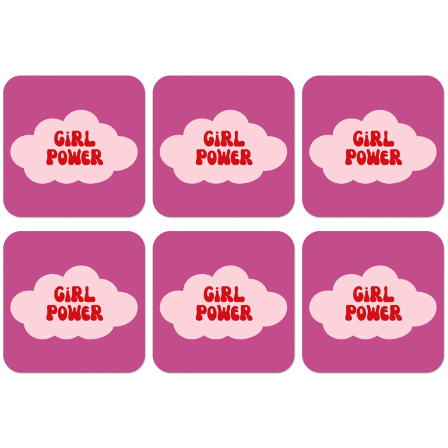 Girl power - Wolk - Roze onderzetter kurk middel -zkaufland3dotto