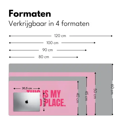 Tekst - Modern - Roze Muismat XXL klein -sfeer5