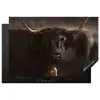 Schotse hooglander - Goud - Koebel - Hoorns - Dieren Inductie beschermer vinyl 3mm klein -3d