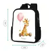 Giraffe met roze ballon Rugzak - Zwart middel -productfoto_formaten