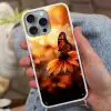 Vlinder - Bloemen - Oranje Hoesje iPhone 16 Pro Max met koord klein -sfeer3