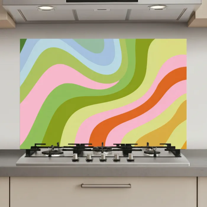 Lijnen - Pasteltinten - Golvend keuken achterwand spatscherm klein -3d_website