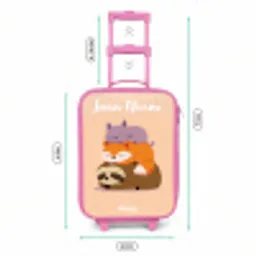 Dieren - Slapen - Samen Kinderkoffer - Roze klein -productfoto_formaten