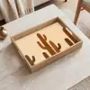 Cactus - Woestijn - Zand - Bruin Dienblad Rechthoek middel -sfeer1