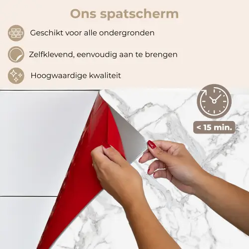 Marmer - Zuiver - Grijs - Aders keuken achterwand spatscherm klein 900 -spatscherm_NL