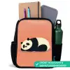 Panda - Slaap - Oranje Rugzak - Zwart middel -inhoud_NL