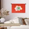 Ciao bella - Tekstwolk - Strepen - Oranje Wandkleed katoen klein -sfeer1