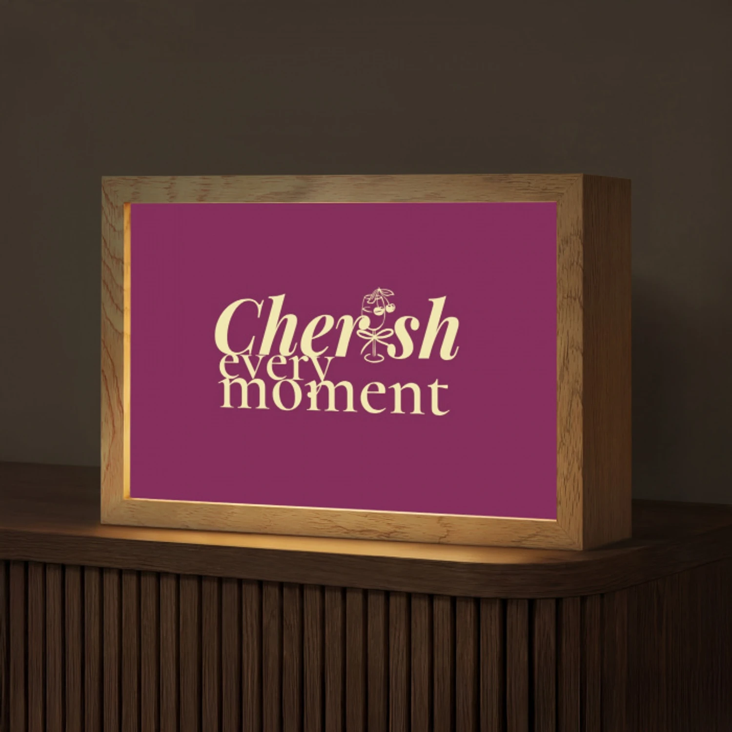 Cherish every moment - Cocktailglas - Bordeaux Light Box met kabel (Tafellamp) klein -z3d_website