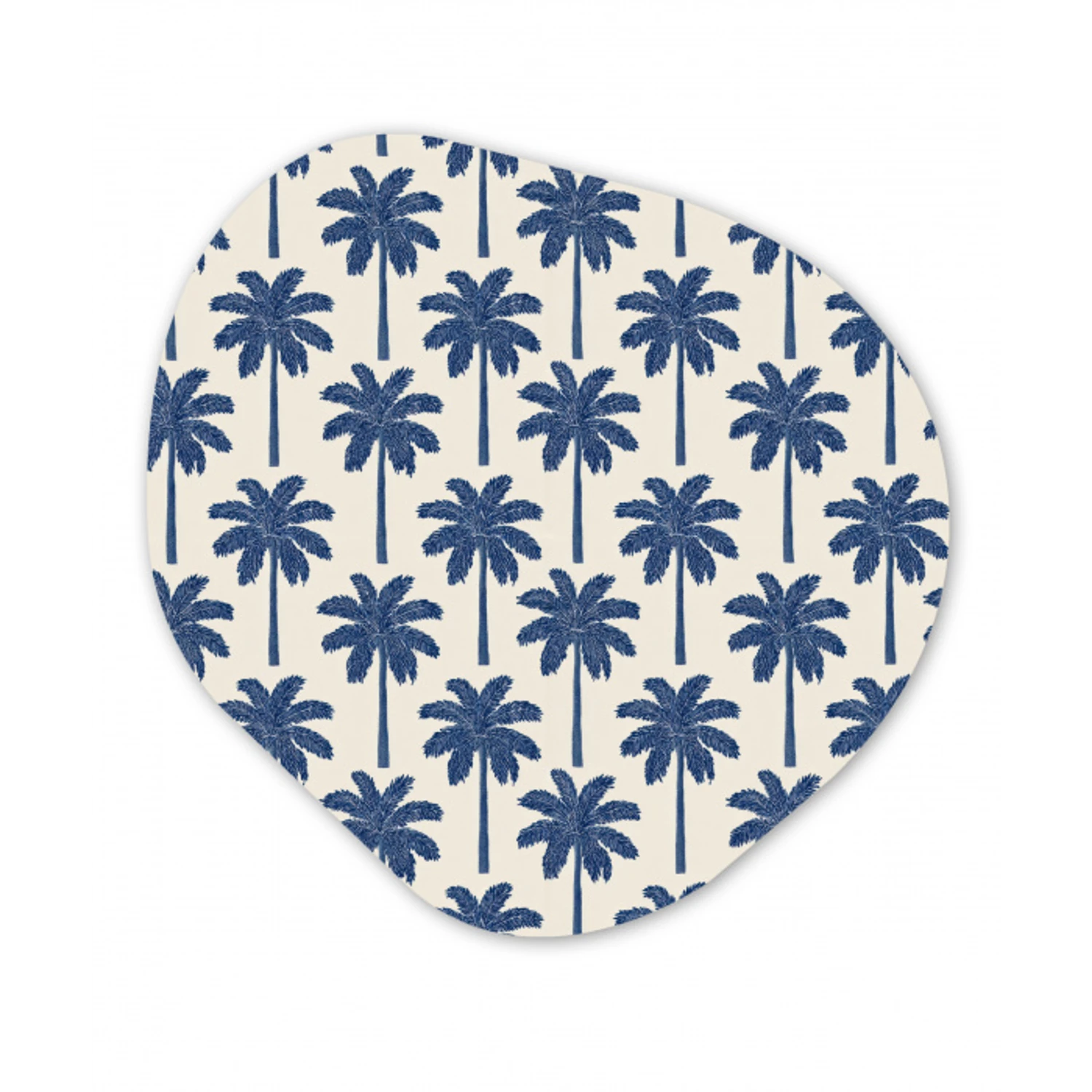 Symmetrisch - Palm - Blauw Wandcirkel Organisch Aluminium middel 851 -3d
