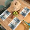Rendier - Sneeuw - Woud - Wit Placemat vinyl groot -zzsfeer5_Kitchenyeah-website