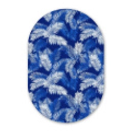 Palmblad - Patroon - Blauw Wandcirkel Ovaal Forex klein 630 -3d
