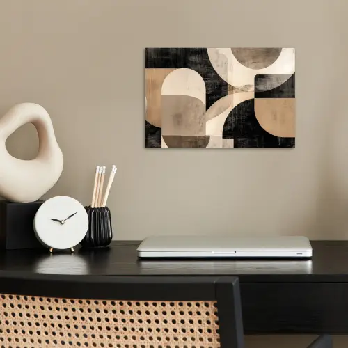 Abstract - Vormen - Modern - Beige poster papier klein -sfeer1