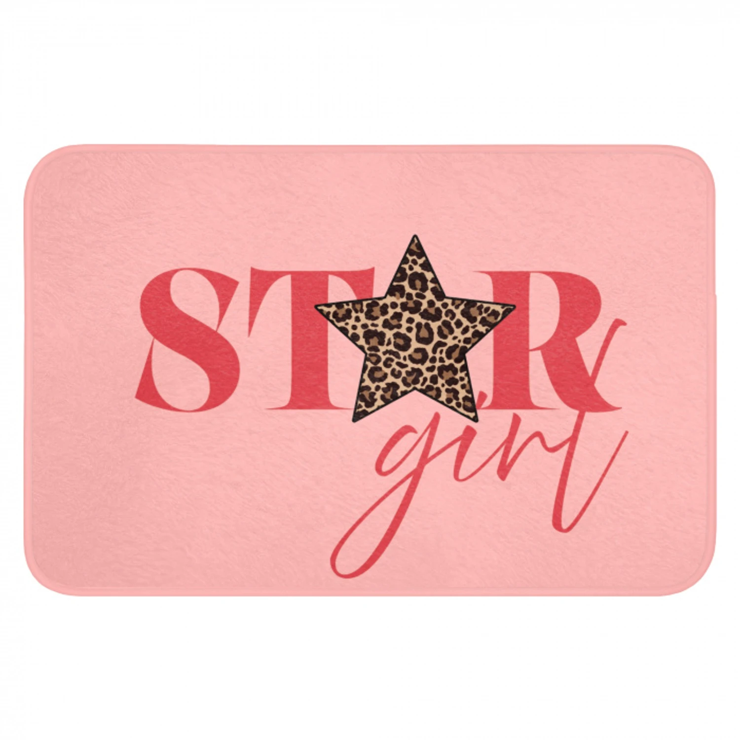 Star girl - Roze - Panter - Ster Badmat klein -3d