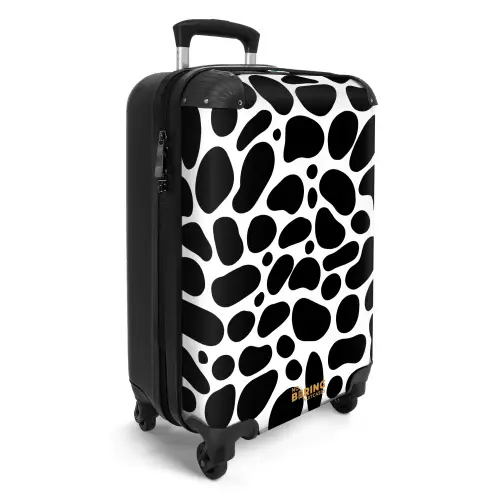 Zwarte vlekken over een witte achtergrond NBS - Handbagage koffer - Volwassenen Unisex middel -productfoto_3d