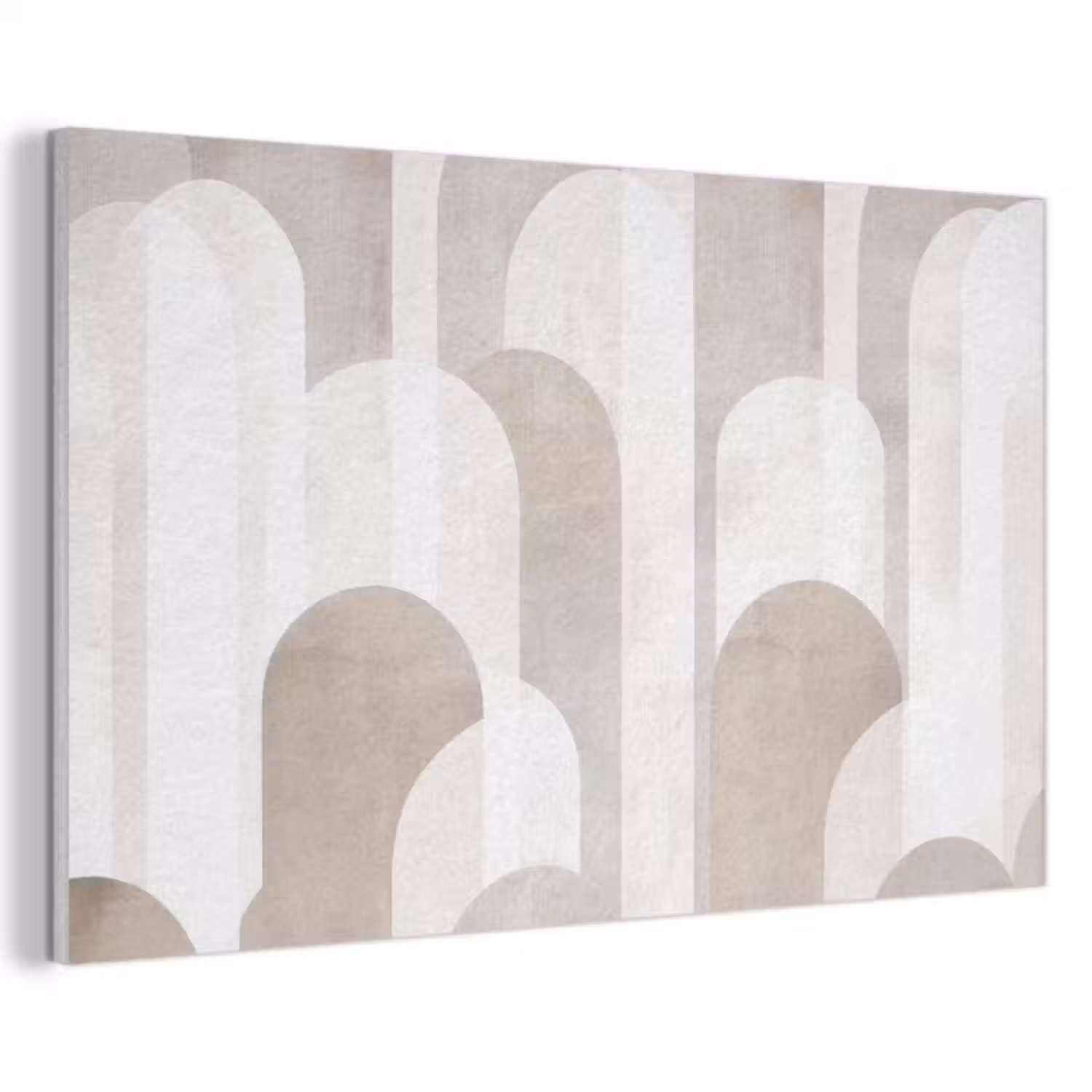 Akoestisch schilderij - Abstracte bogen - Modern - Beige